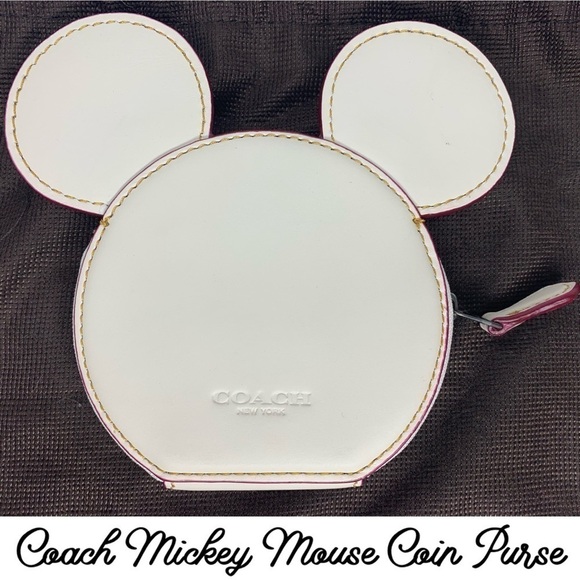 Coach Mickey Mouse Glovetanned Leather Coin Purse - Picture 2 of 3